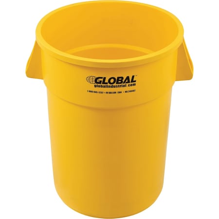 Global Industrial 44 Gallon Garbage Can, Yellow 240462YL